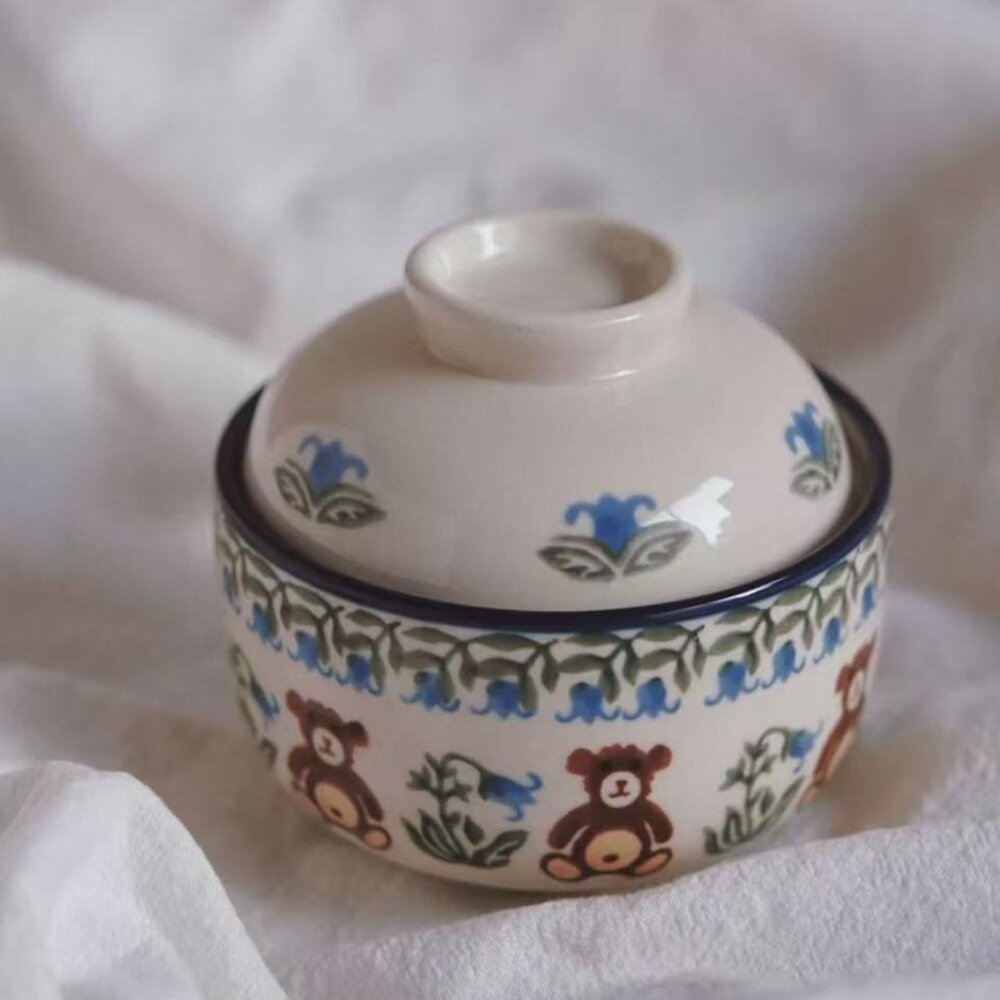 Teddy Bear Tea Set – Cup, Saucer & Lidded Bowl